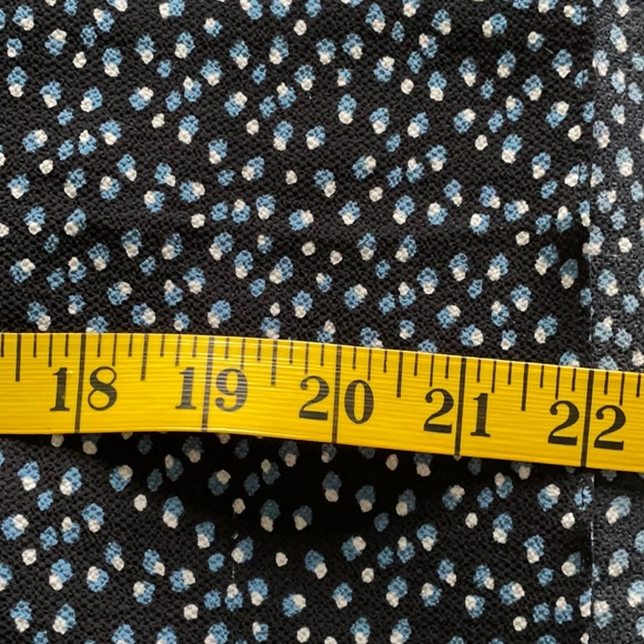 Mango Navy Blue Crew Neck Top With White & Light Blue Specs, Size XS - Picture 14 of 14